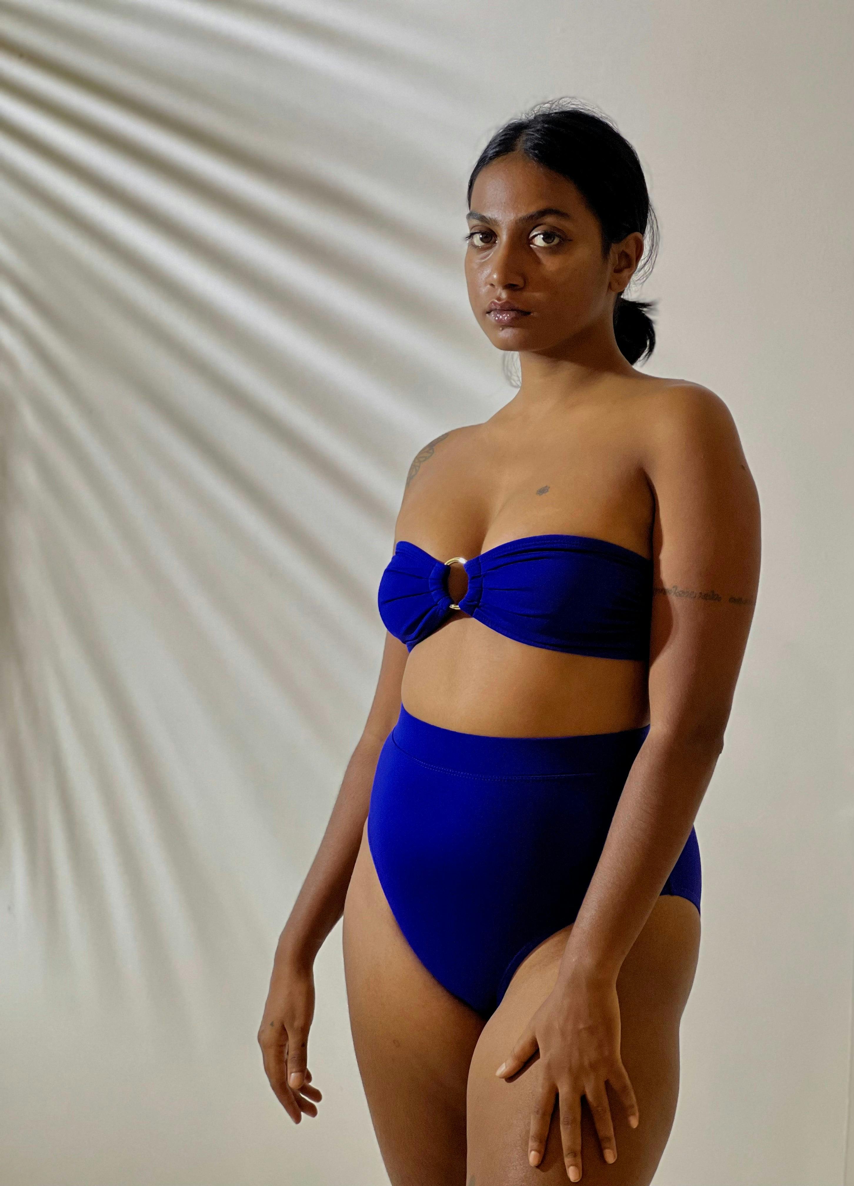 Thumbnail preview #2 for High Waist Bikini Bottom - Royal Blue