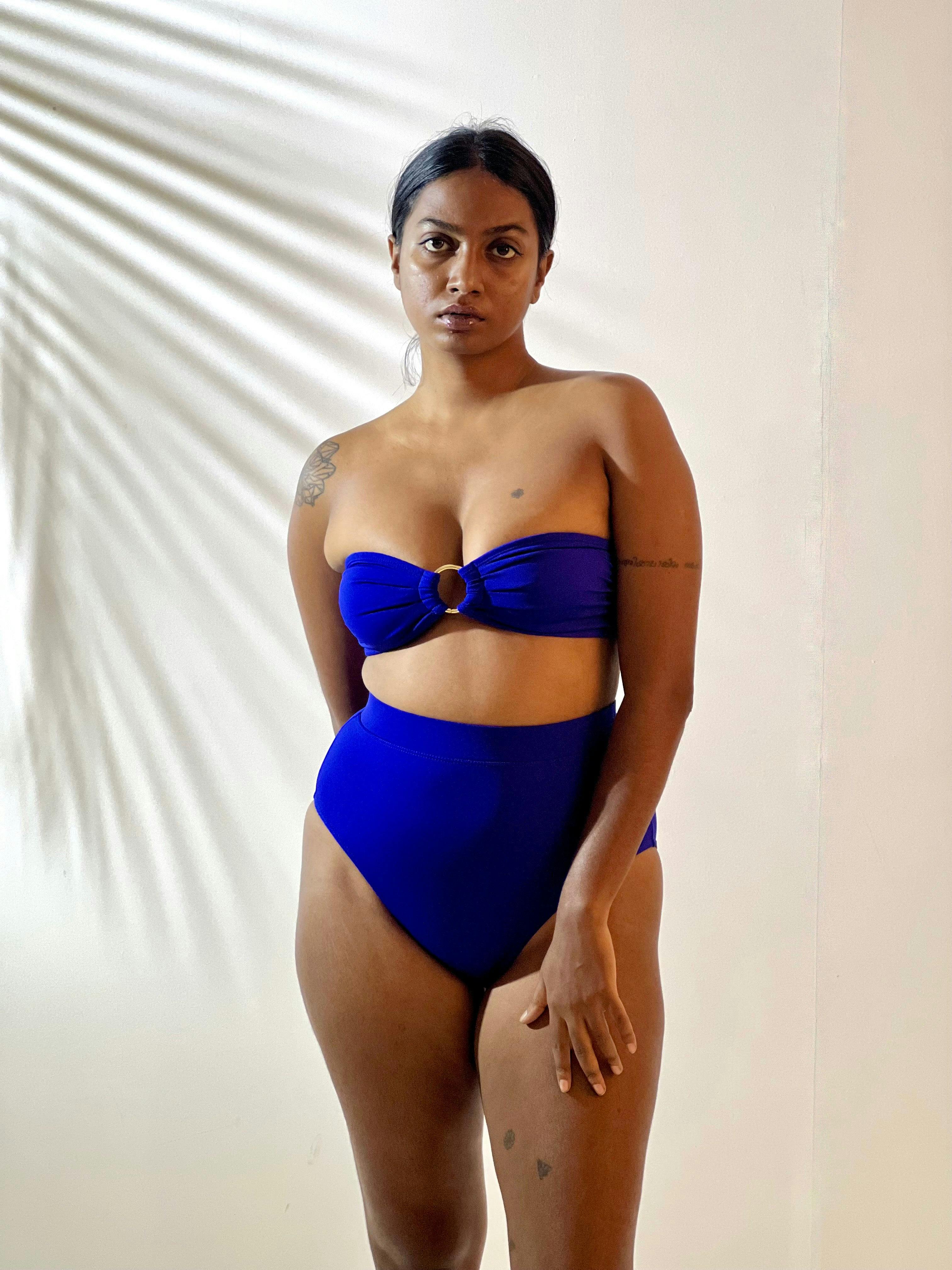 Thumbnail preview #0 for High Waist Bikini Bottom - Royal Blue