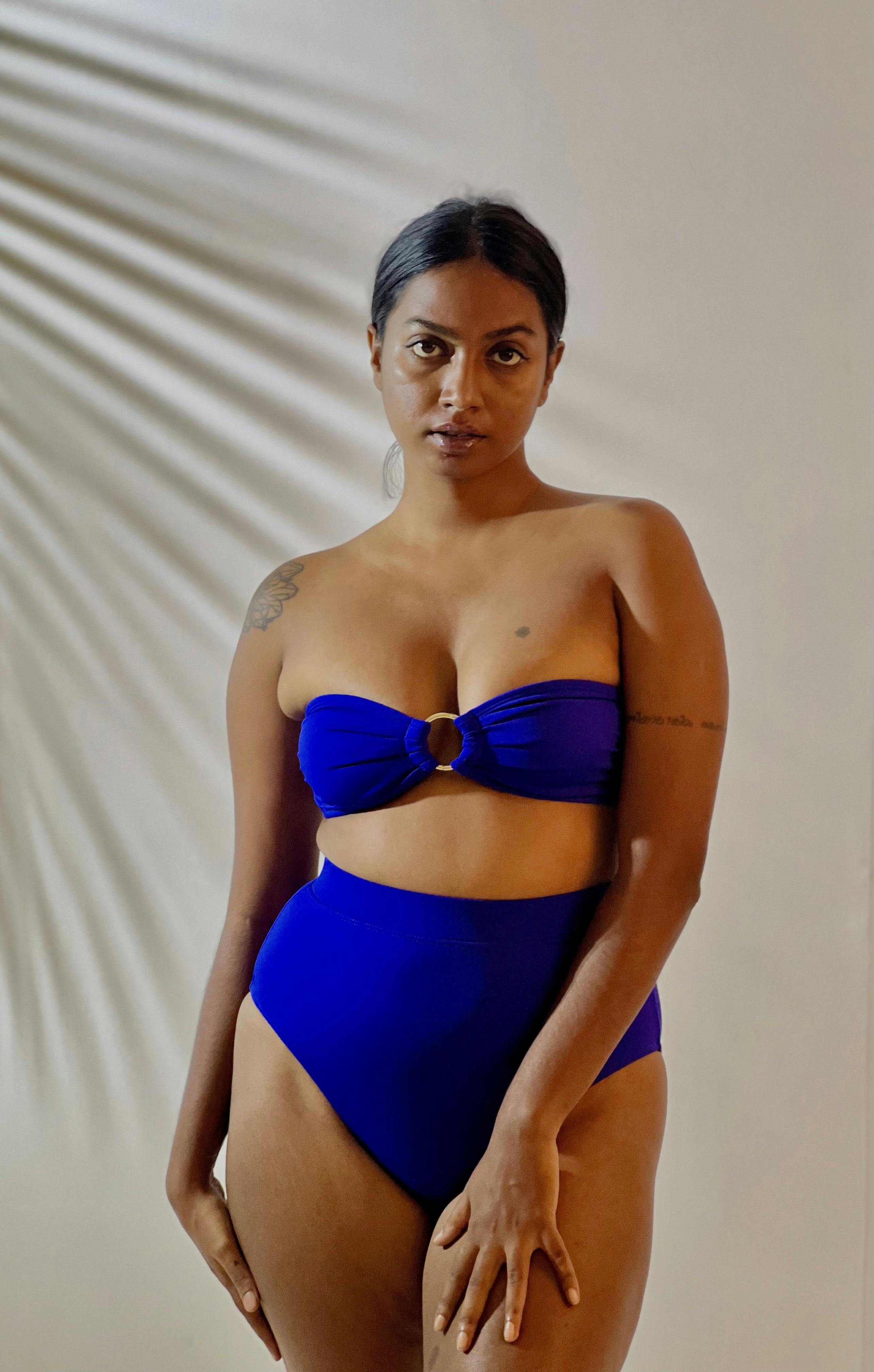 Thumbnail preview #1 for High Waist Bikini Bottom - Royal Blue