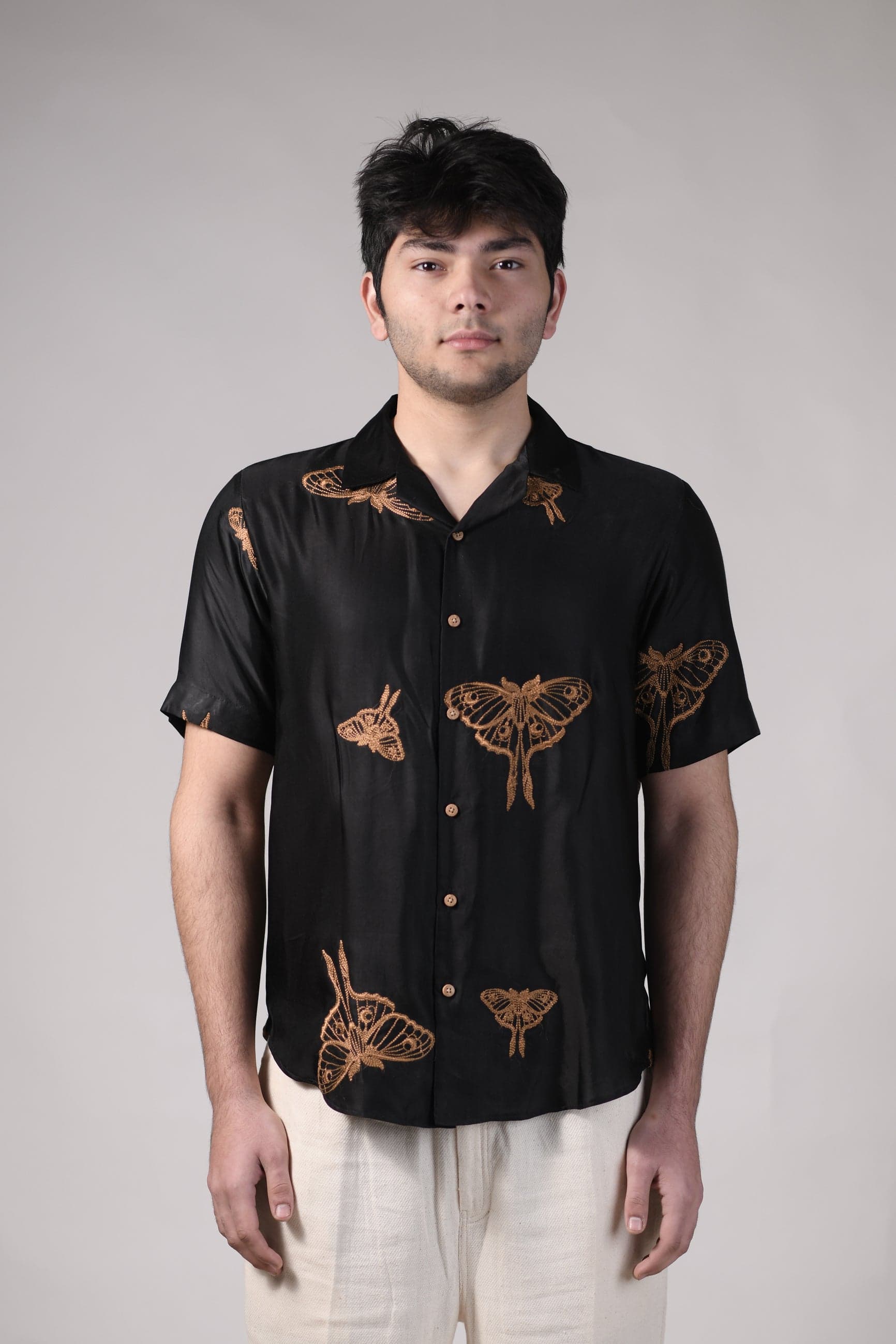 Thumbnail preview #4 for Lunar Moth| Black | Unisex Lounge Shirt