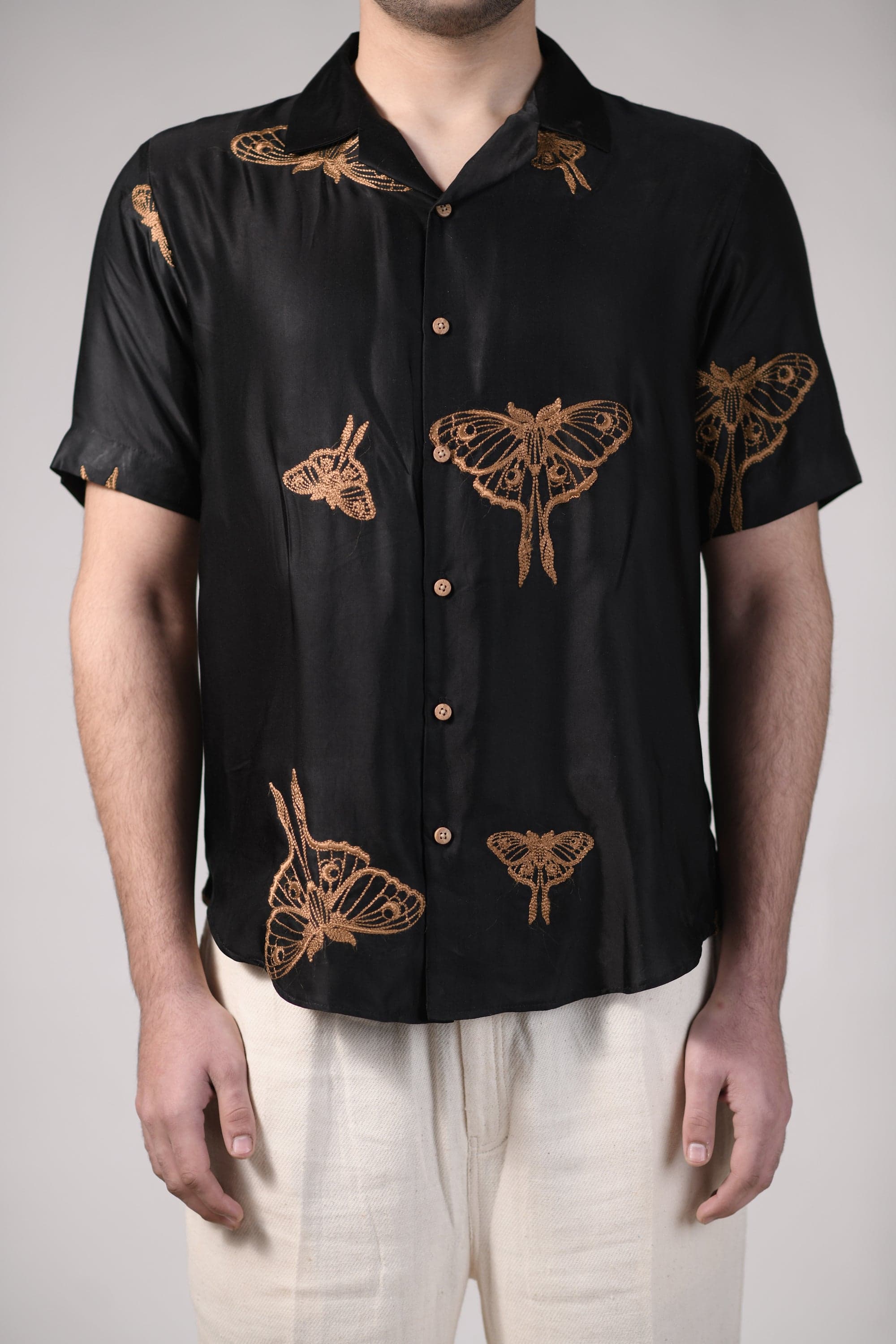 Thumbnail preview #2 for Lunar Moth| Black | Unisex Lounge Shirt