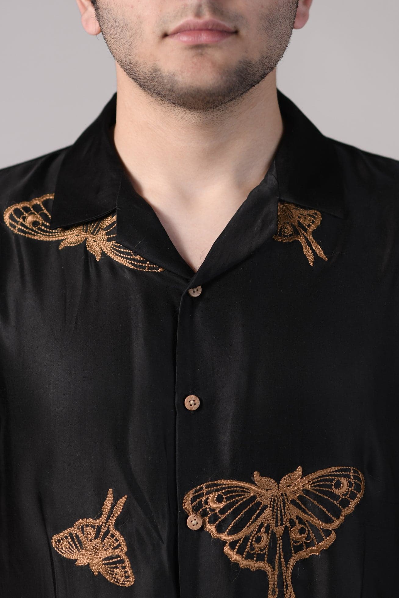 Thumbnail preview #1 for Lunar Moth| Black | Unisex Lounge Shirt