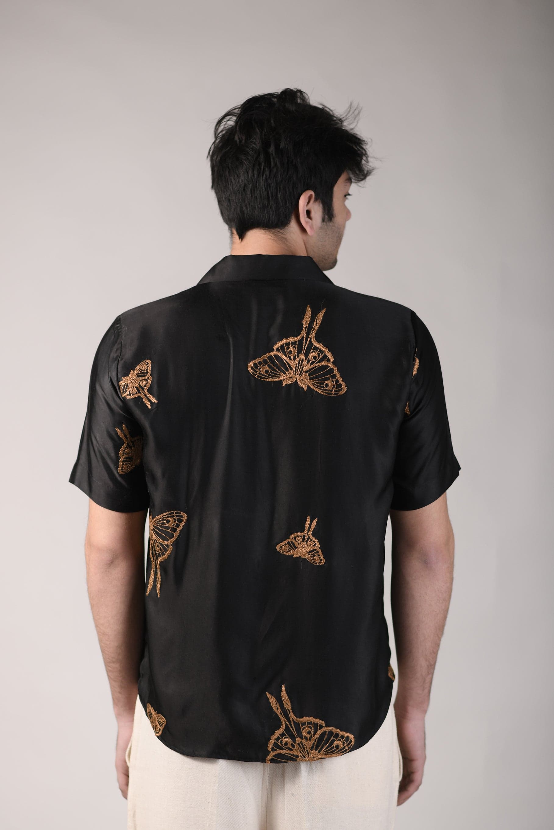 Thumbnail preview #5 for Lunar Moth| Black | Unisex Lounge Shirt