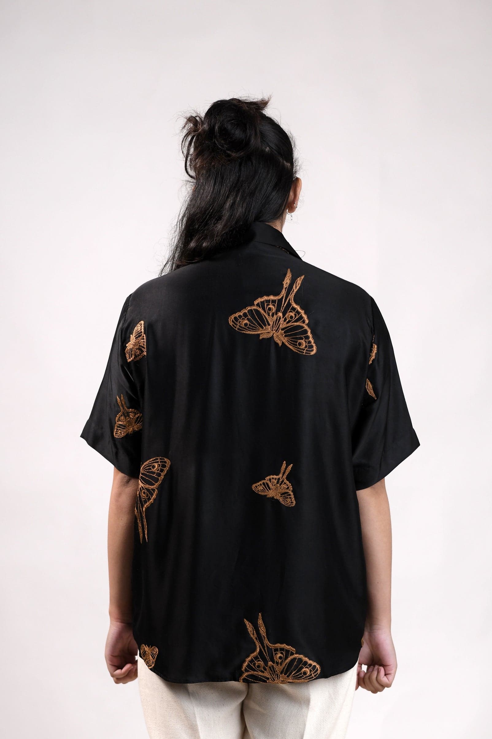 Thumbnail preview #6 for Lunar Moth| Black | Unisex Lounge Shirt