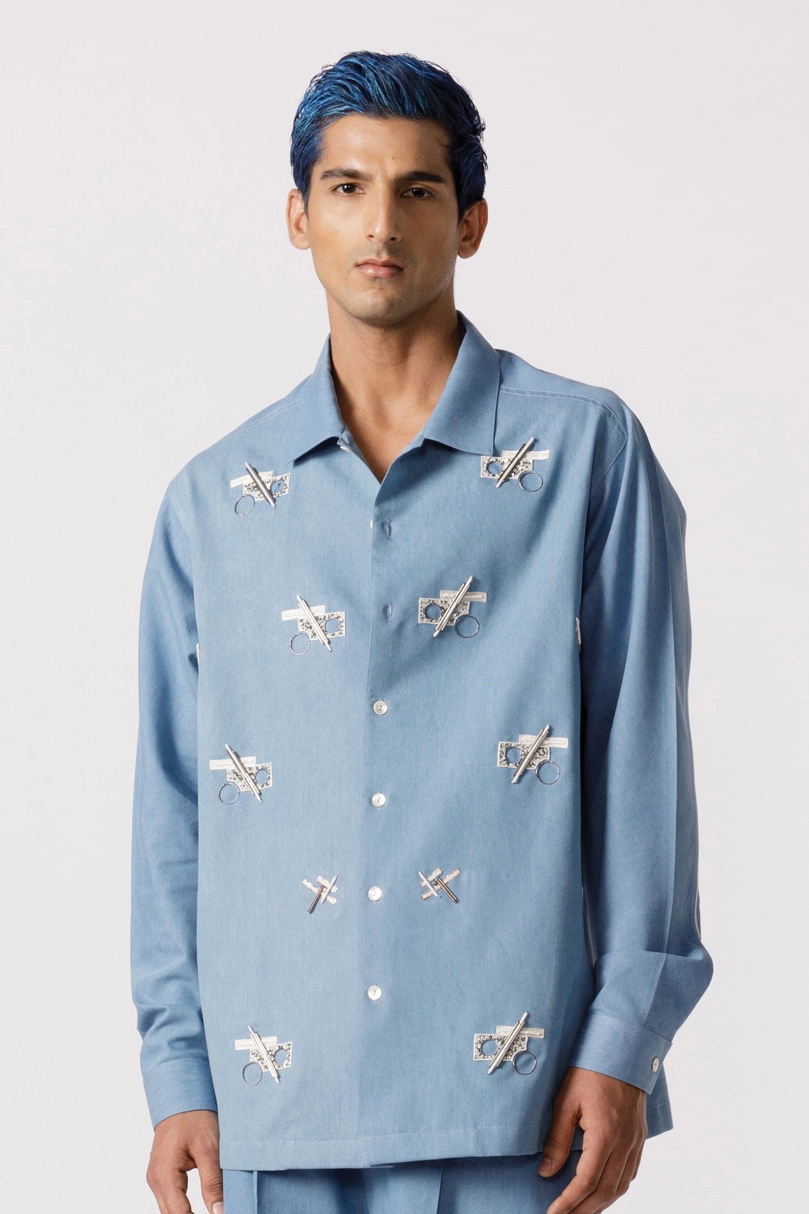 Oversized embroidered shirt, a product by Line Outline