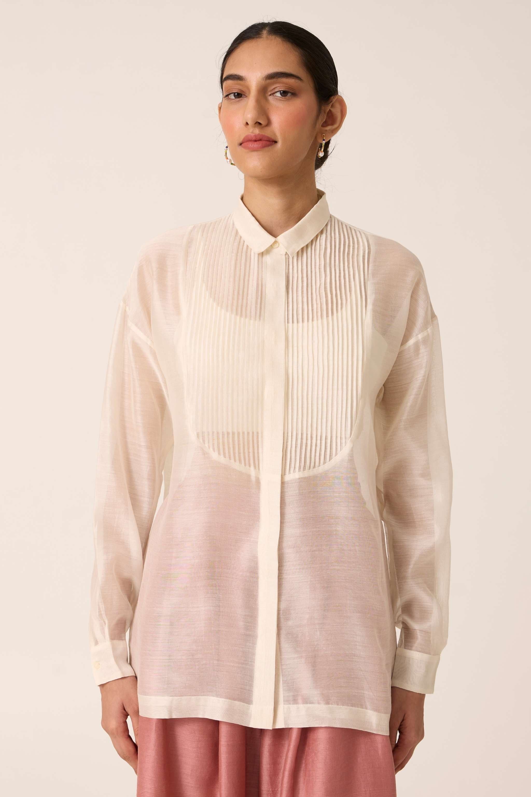 Shankha Off white Handwoven Shirt, a product by The Summer House