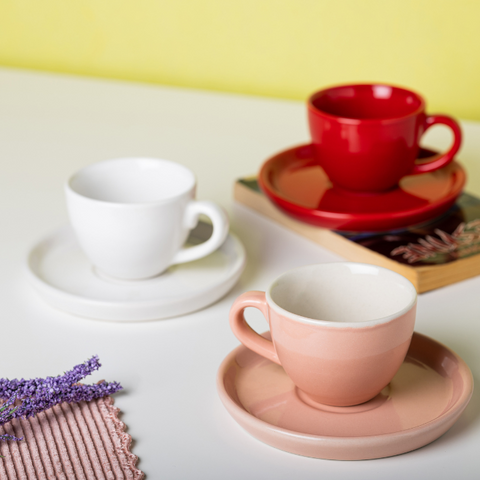 Thumbnail preview #0 for Solid Pink Color Espresso Cup and Saucer