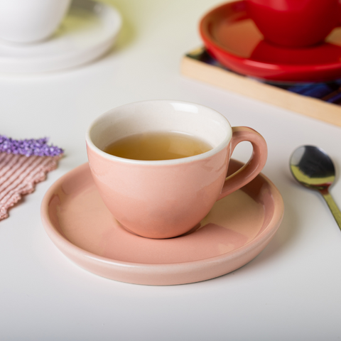 Thumbnail preview #4 for Solid Pink Color Espresso Cup and Saucer