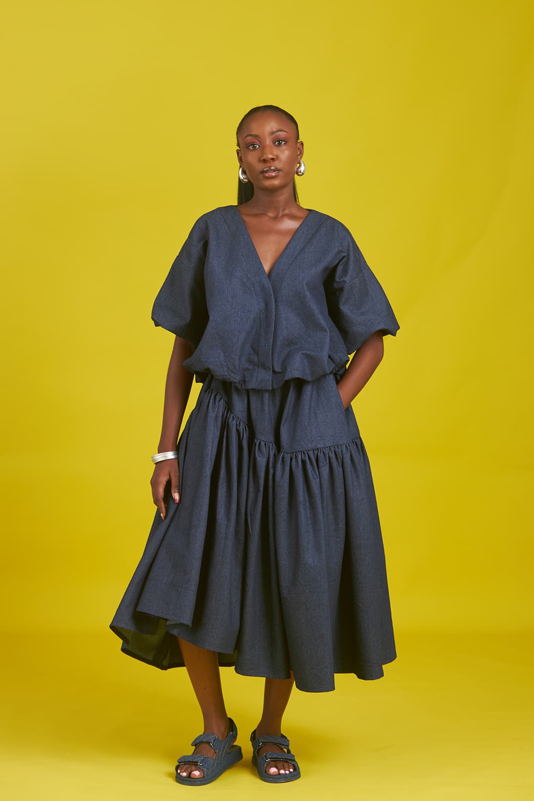 Thumbnail preview #1 for Amaka Denim Skirt Set