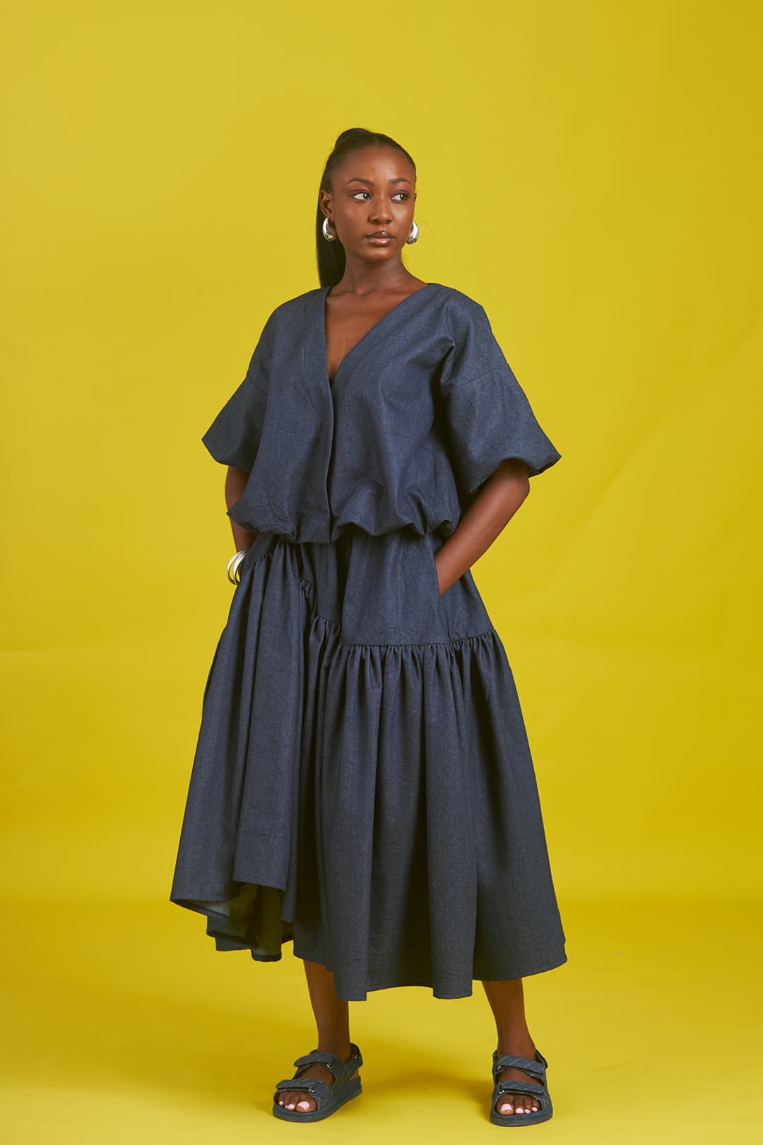 Amaka Denim Skirt Set, a product by M.O.T the Label