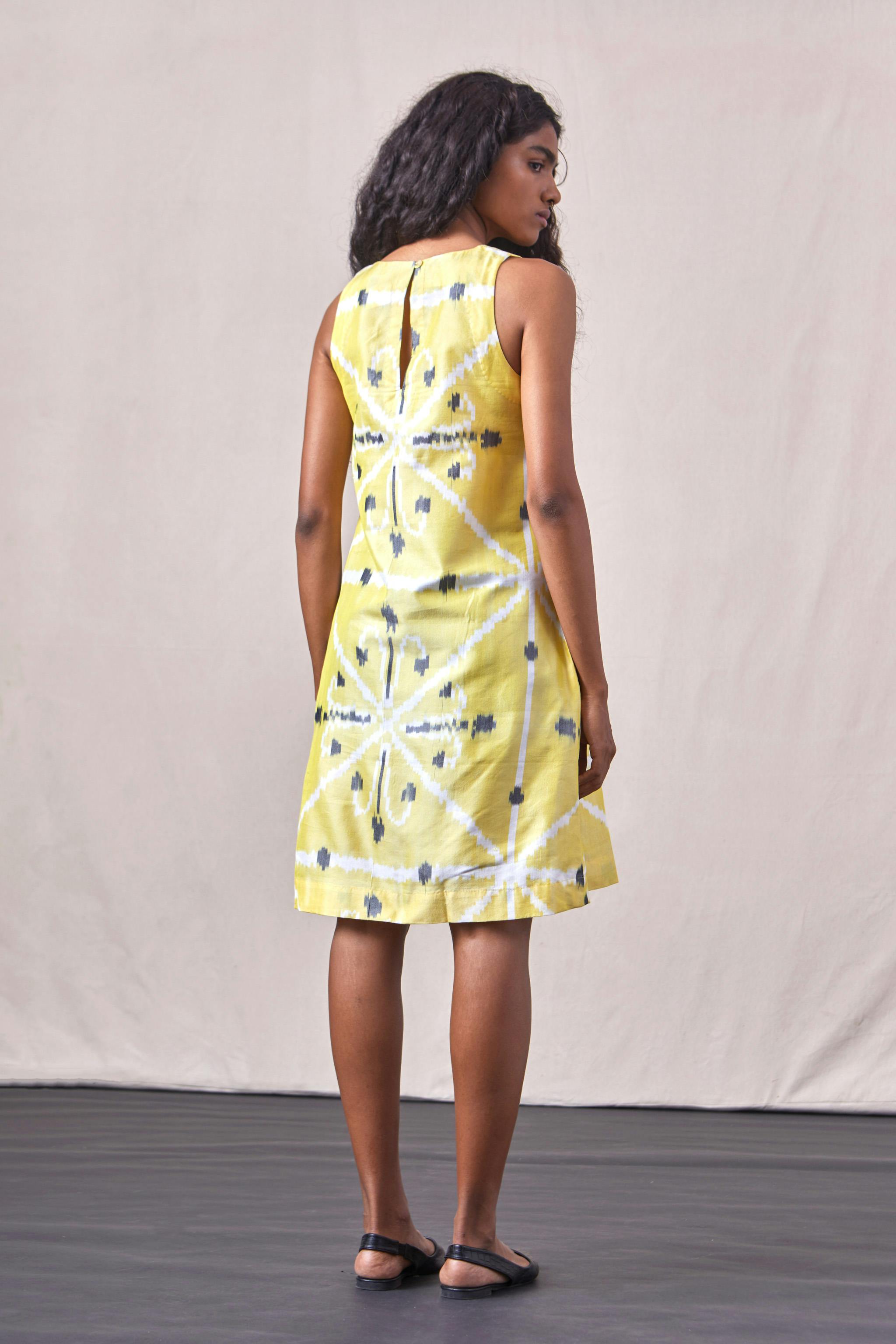 Thumbnail preview #2 for Kalai - Ikat Dress Yellow