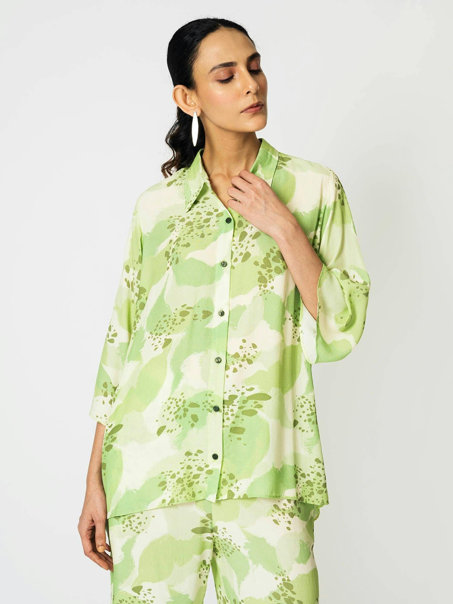 Thumbnail preview #0 for Dots Lime Shirt