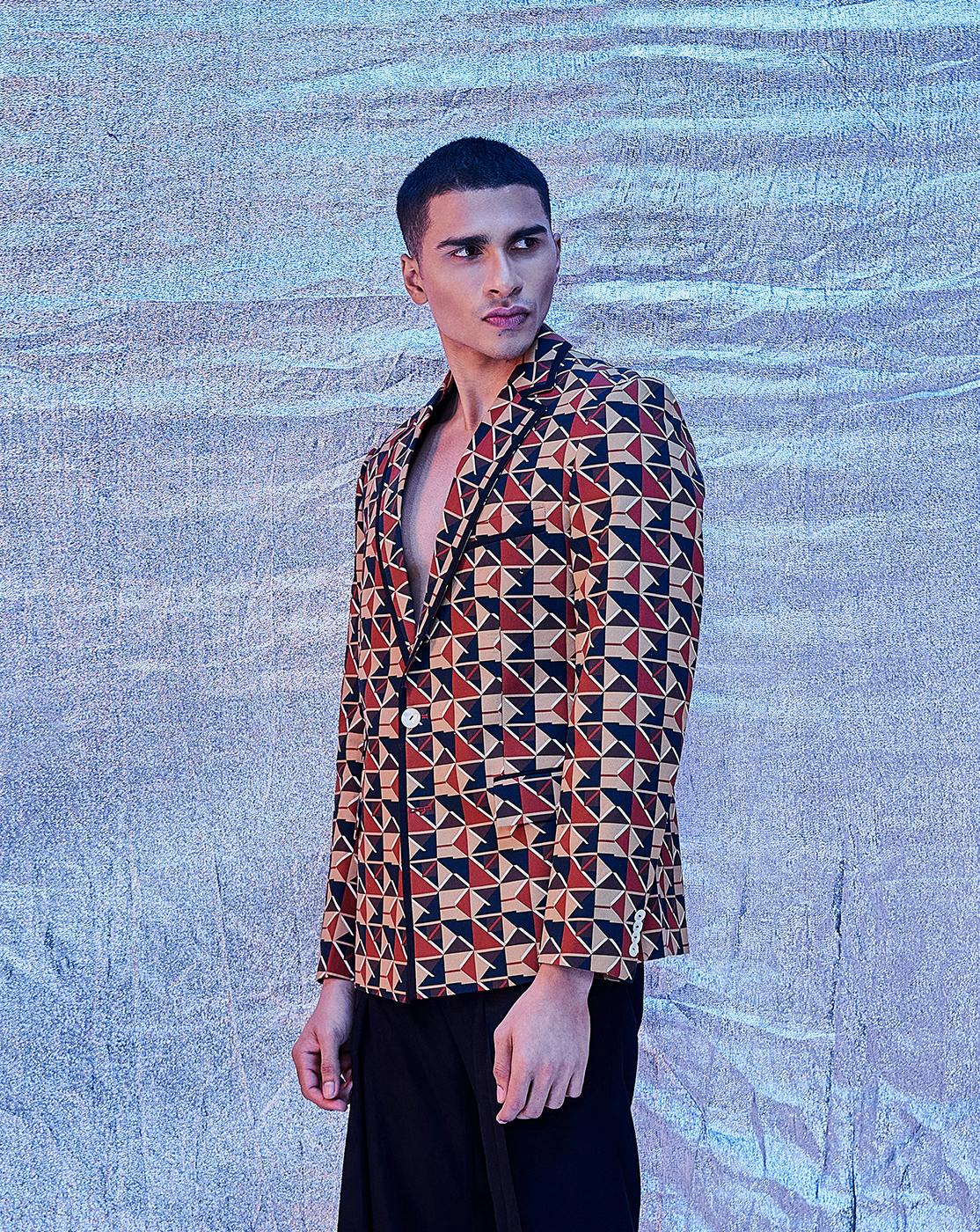 Thumbnail preview #1 for Geo Print Blazer