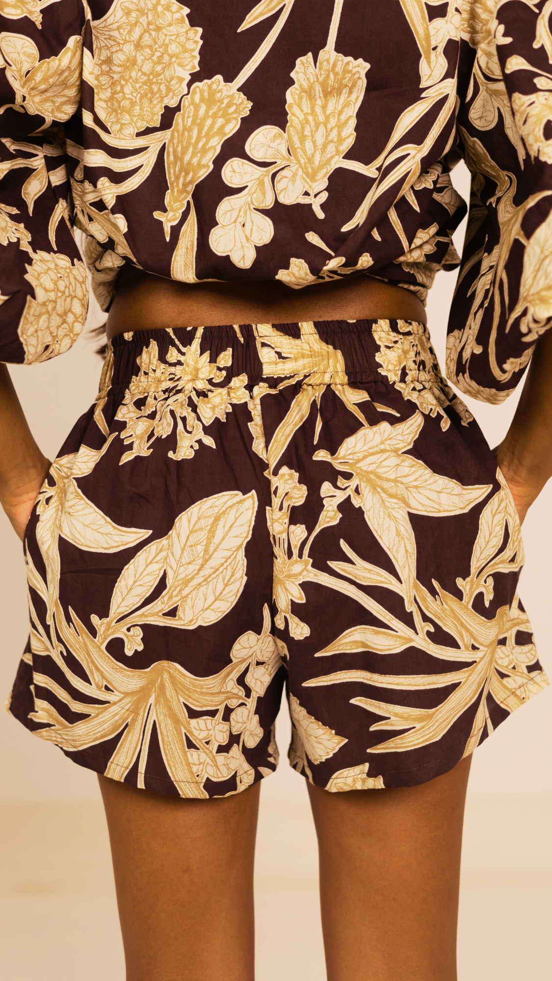 Thumbnail preview #2 for Ela Shorts - Brown Kodi Flowers