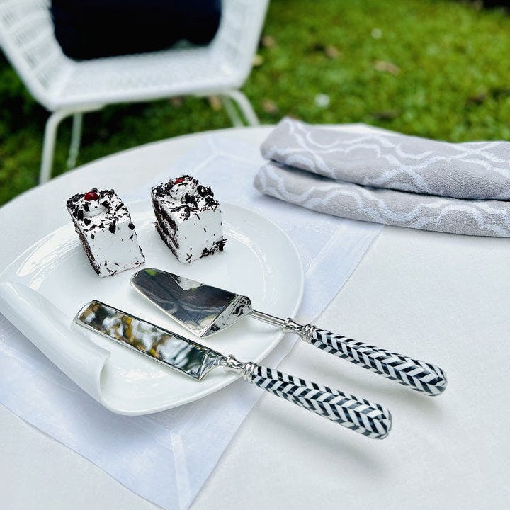 Thumbnail preview #2 for Serving Cutlery, Gift Set of 12 - Taj Chevron