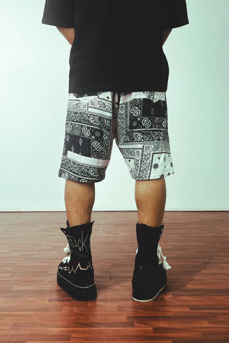 Thumbnail preview #2 for Paisley Black Shorts