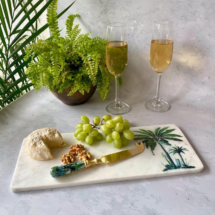 Thumbnail preview #1 for Marble Cheese Board With Cheese Knife - Amazonia Day