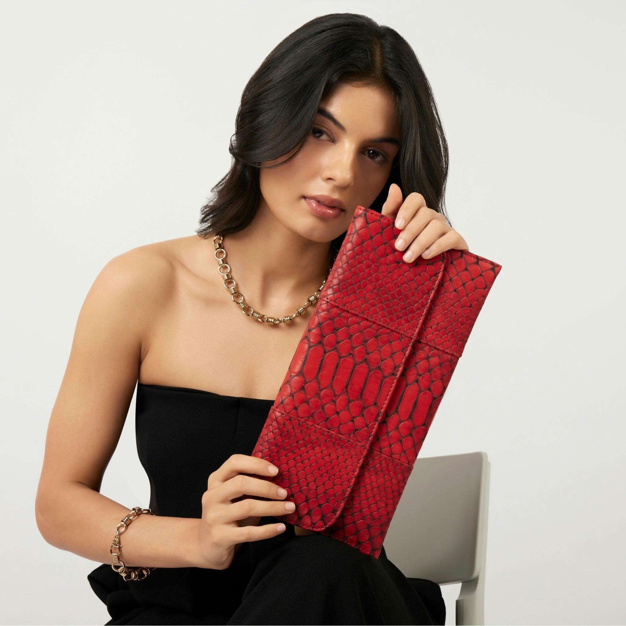 Samba Red ZAA Clutch Exotic, a product by JENA