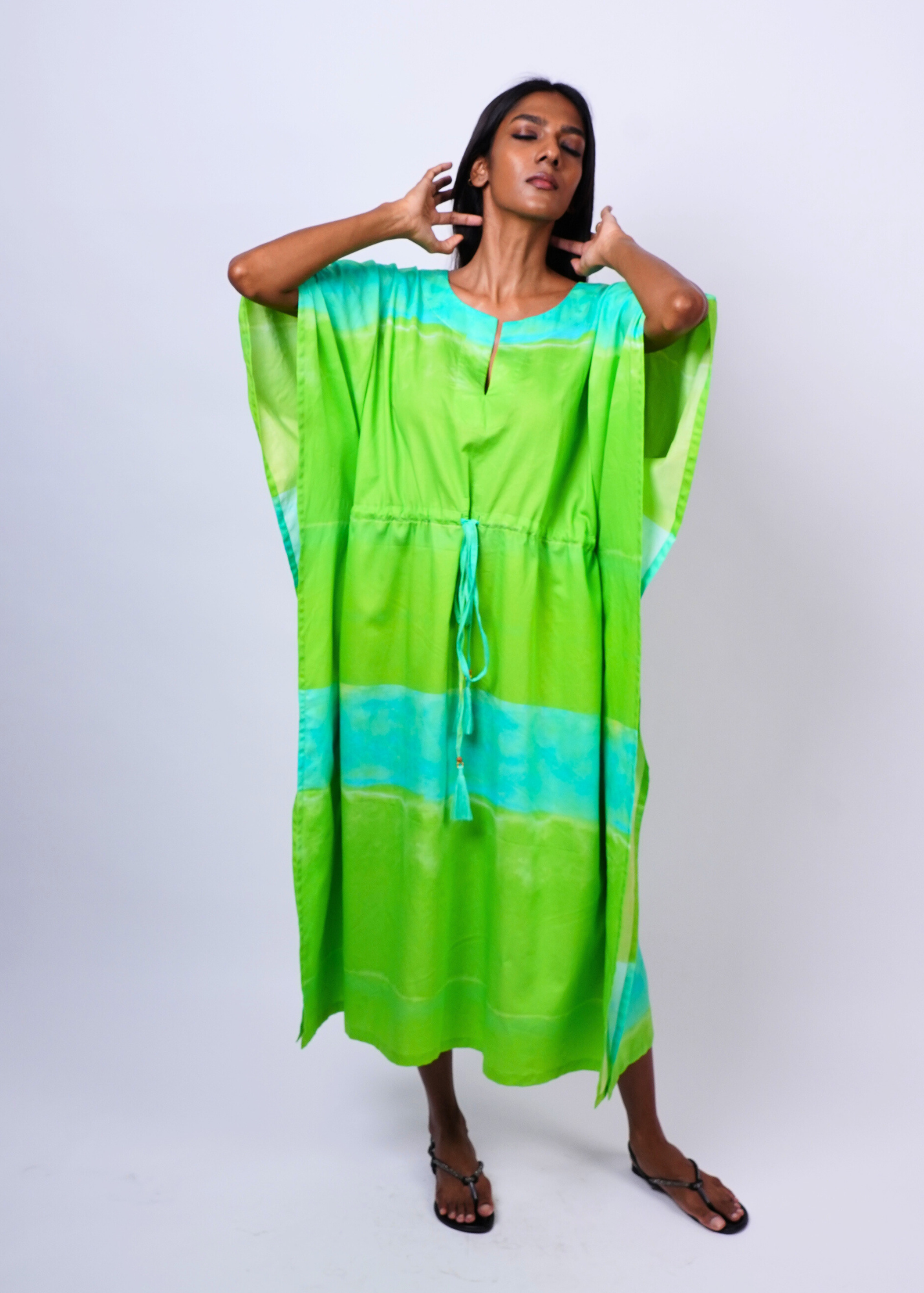 Thumbnail preview #0 for Midi Caftan - Key Lime