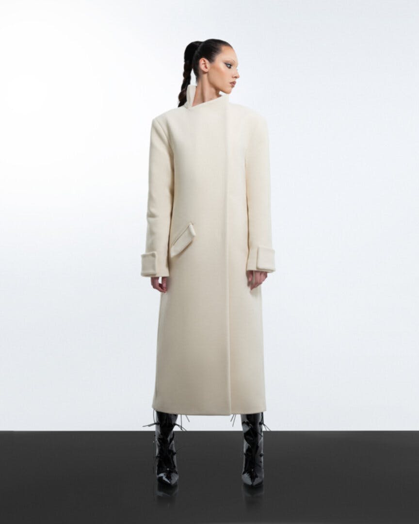 Thumbnail preview #0 for Milky white long coat