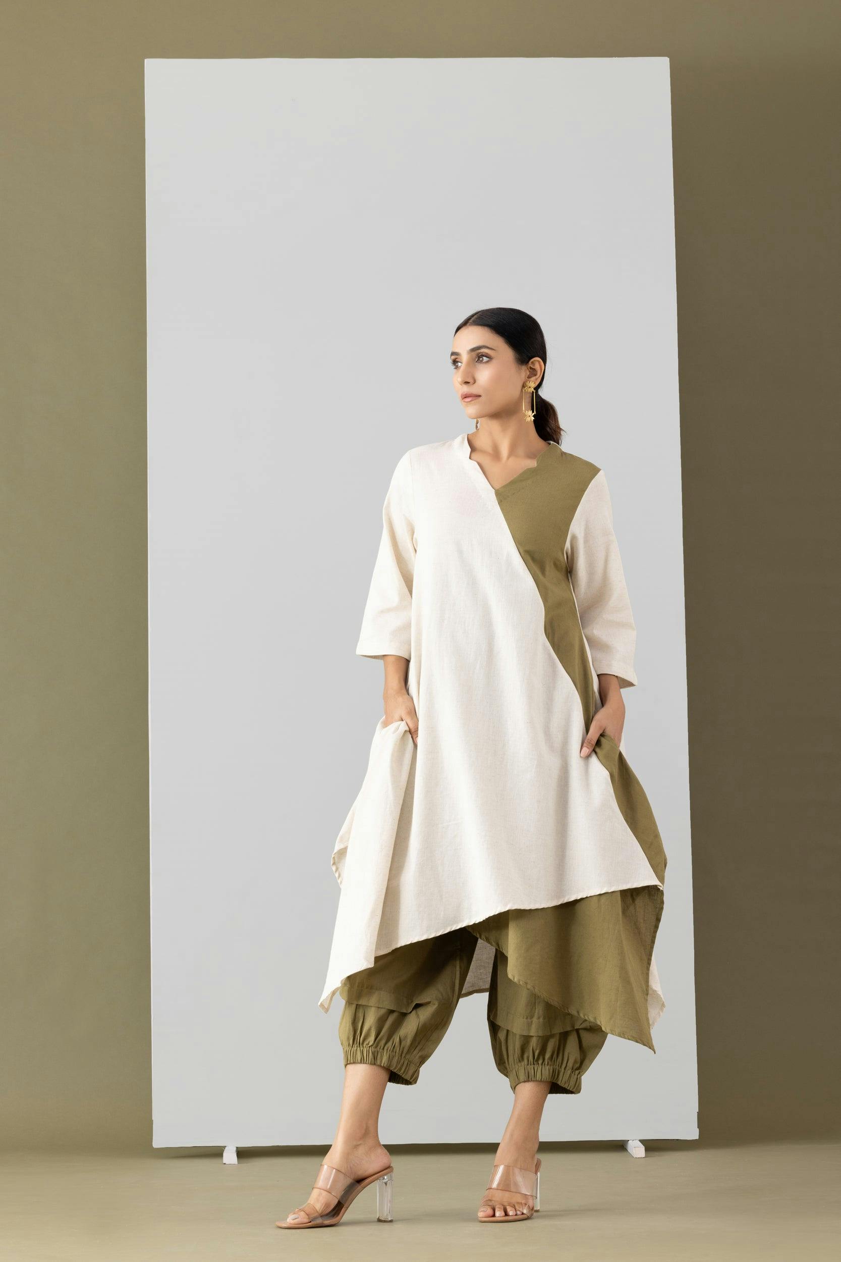 SAFARI OVERLAP TUNIC-DRESS, a product by MARKKAH STUDIO