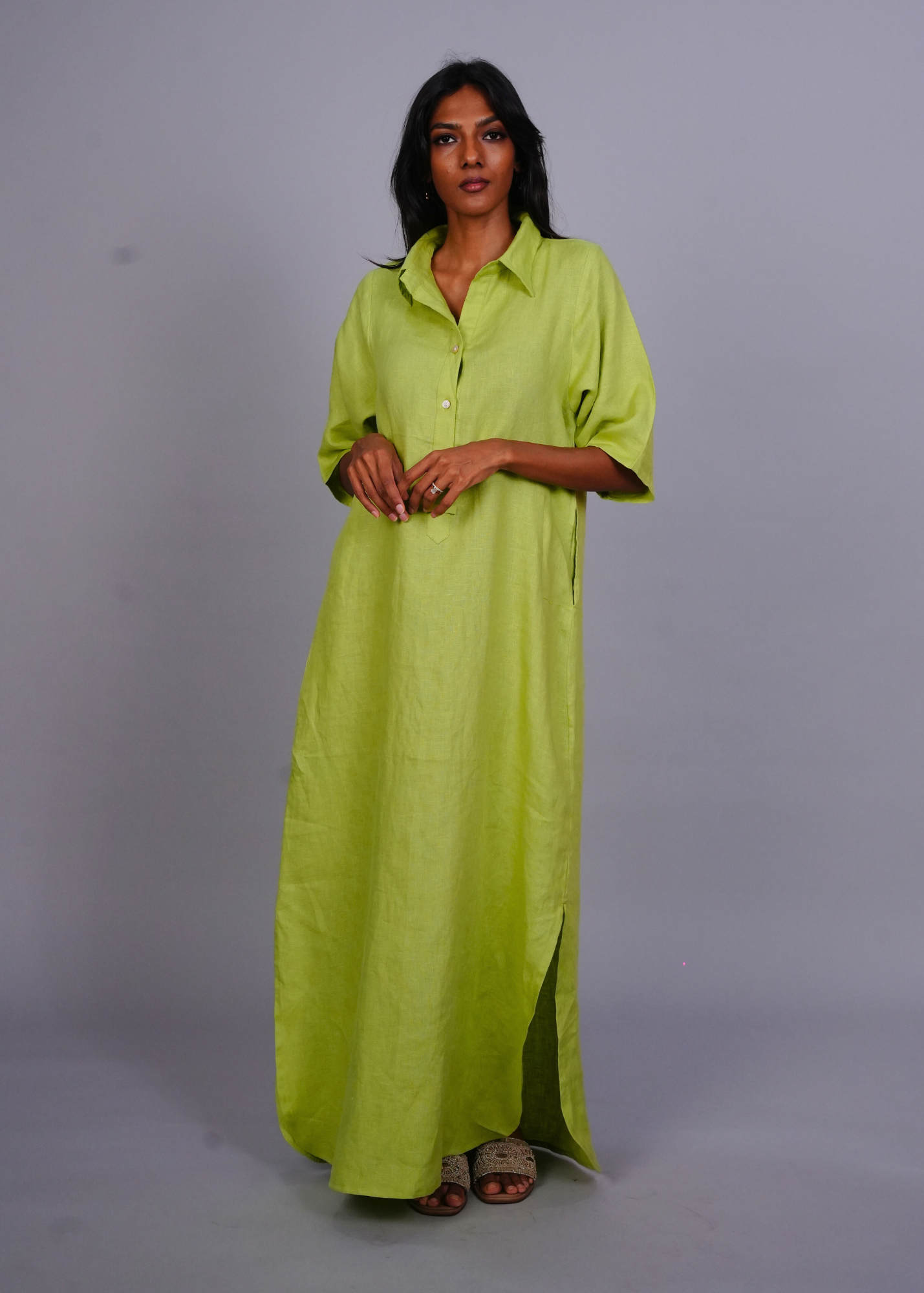 Thumbnail preview #0 for Nikki-U Lounge Dress - Cucumber Linen