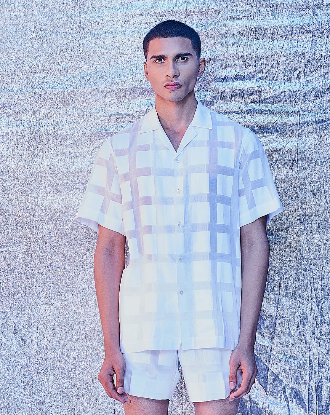 Window Pane Resort Shirt, a product by Line Outline