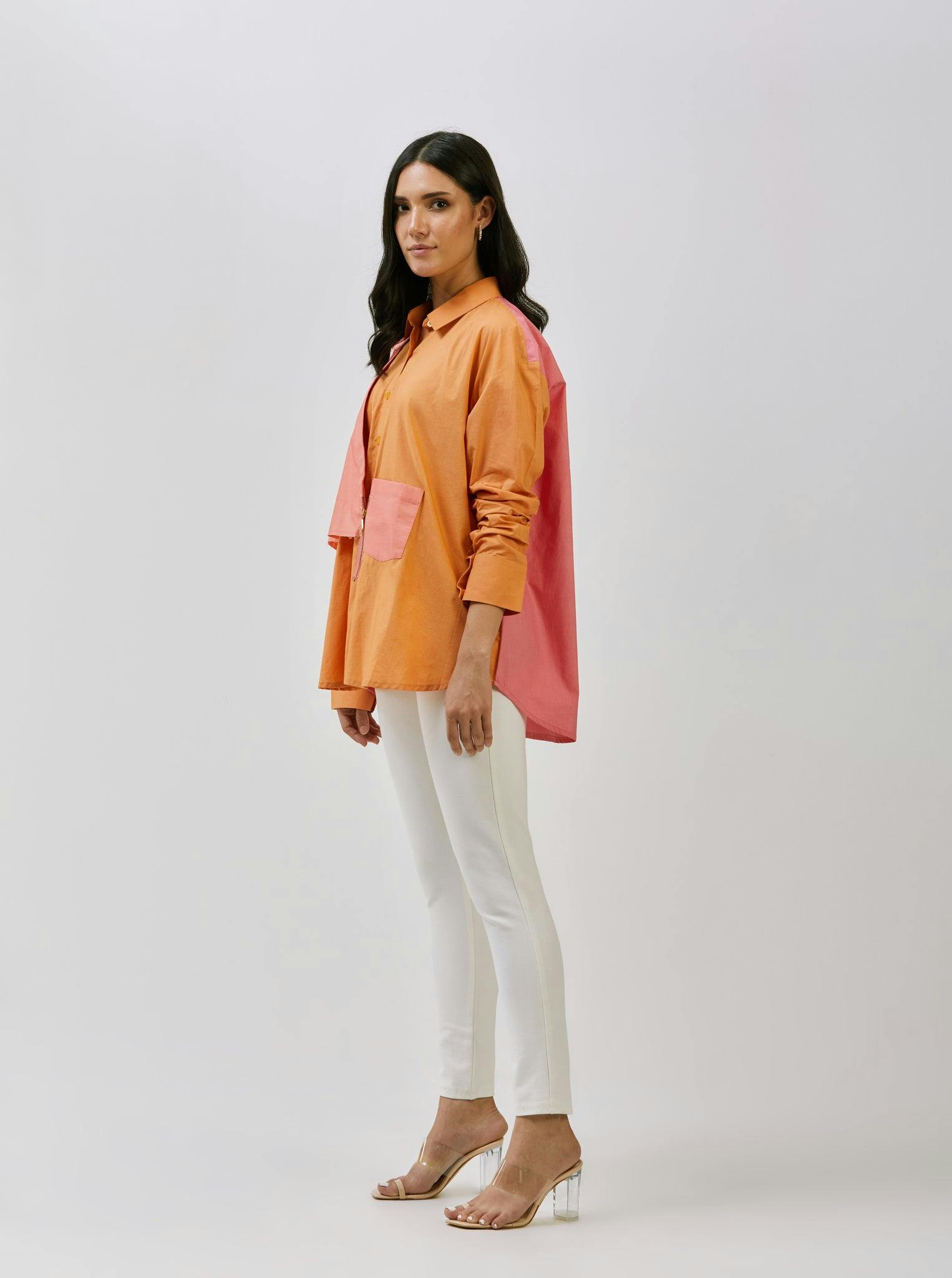 Thumbnail preview #3 for Two-In-One Half blazer yoke Shirt