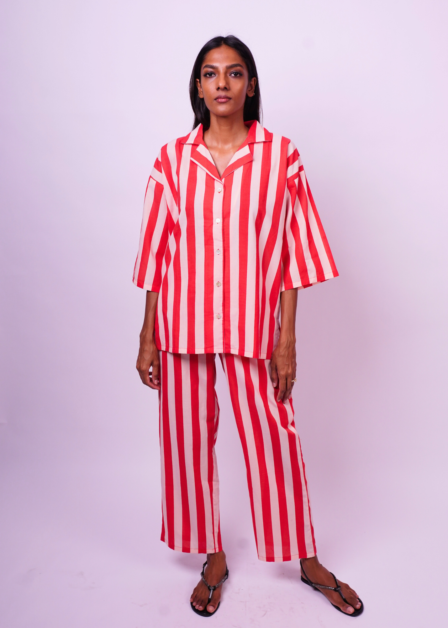 Thumbnail preview #2 for Sharan Boxy PJ 2pc Set - Cove Red Stripes