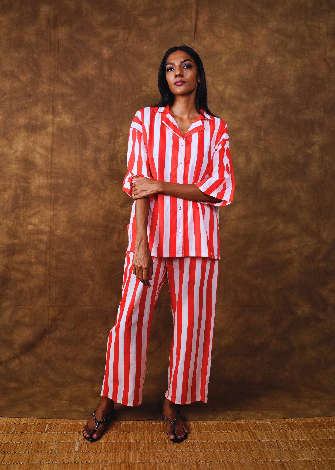 Thumbnail preview #0 for Sharan Boxy PJ 2pc Set - Cove Red Stripes