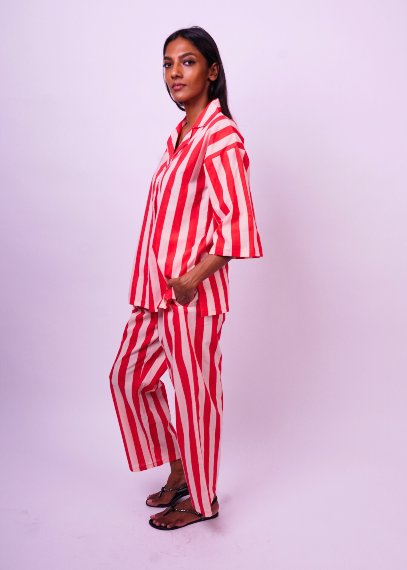 Thumbnail preview #4 for Sharan Boxy PJ 2pc Set - Cove Red Stripes