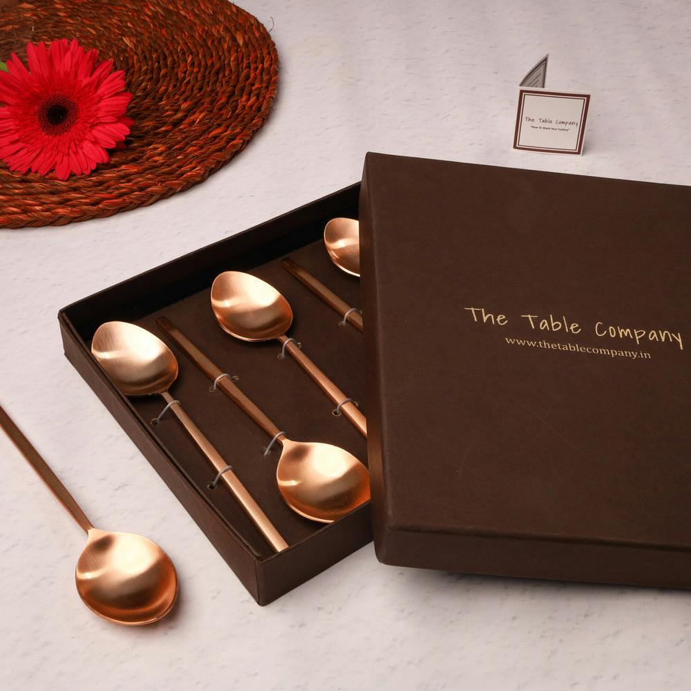 Thumbnail preview #0 for The Classic Rose Gold Dining Spoon - Set of 6