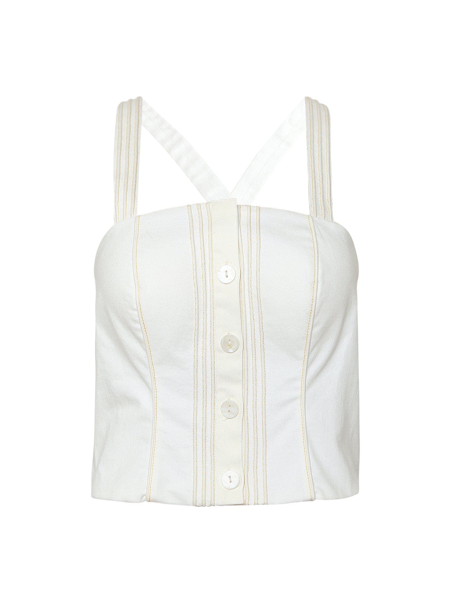 Thumbnail preview #4 for White denim bustier