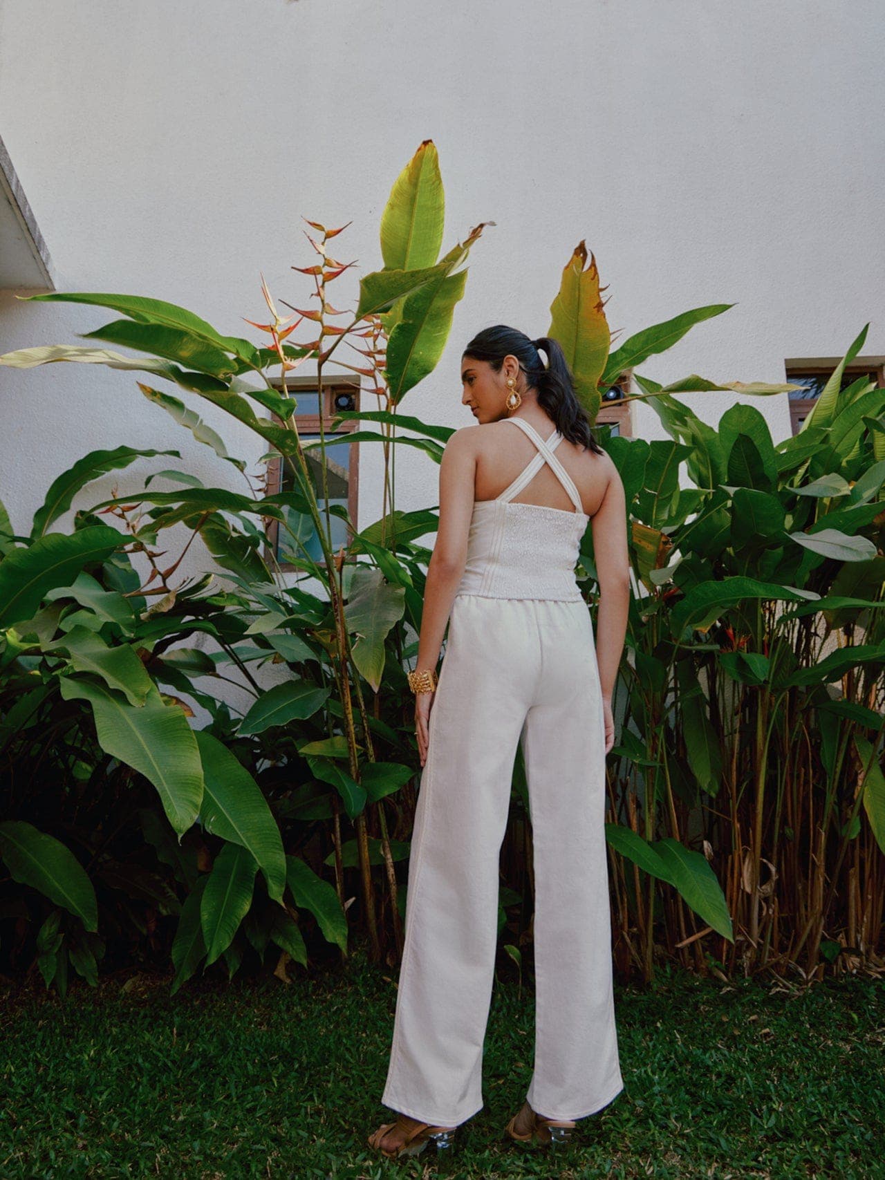 Thumbnail preview #3 for White denim bustier
