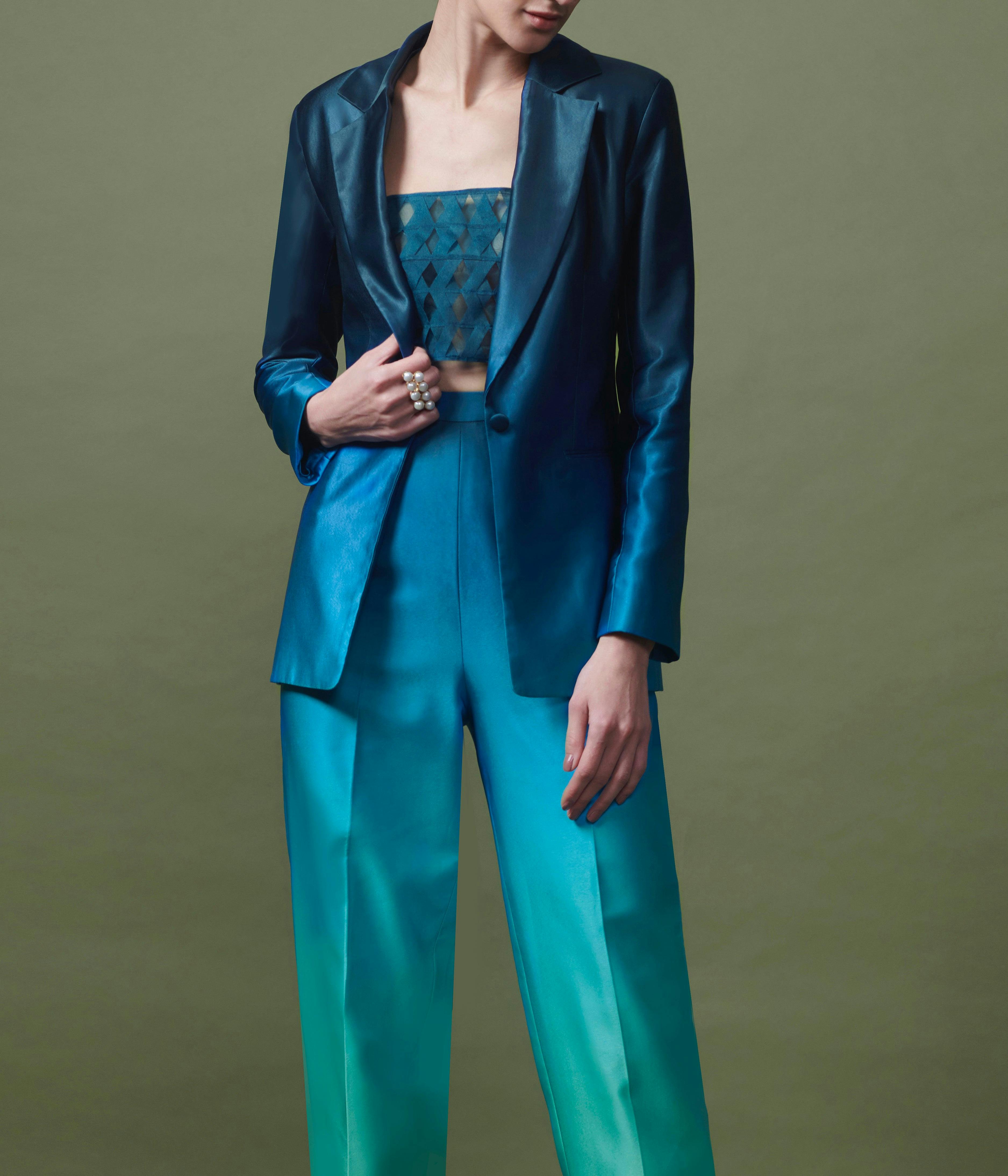 Gradient blazer, a product by Shriya Khanna