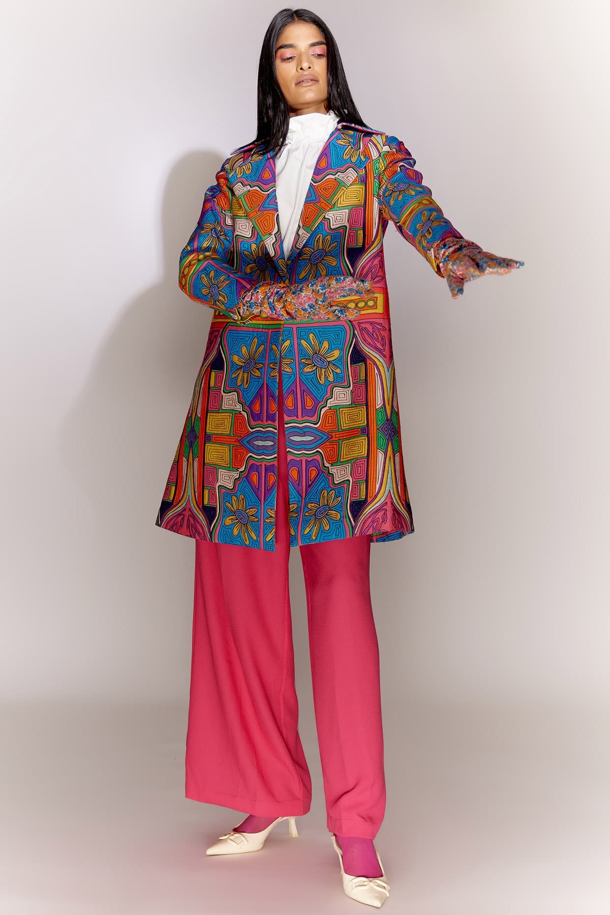 Multi-Colored Viscose Silk Quilted Jacket, a product by Mini Sondhi