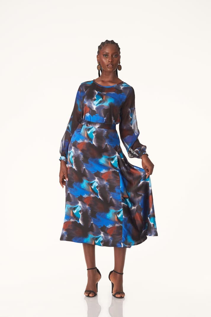 Kwelaku paint splatter flounce skirt set, a product by KWELAKU