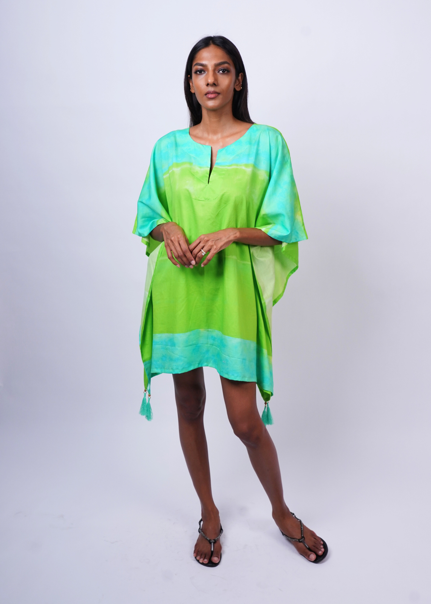 Thumbnail preview #1 for Short Caftan - Key Lime