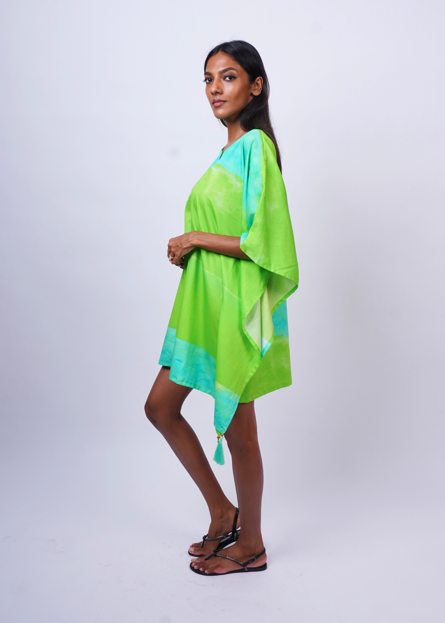 Thumbnail preview #4 for Short Caftan - Key Lime