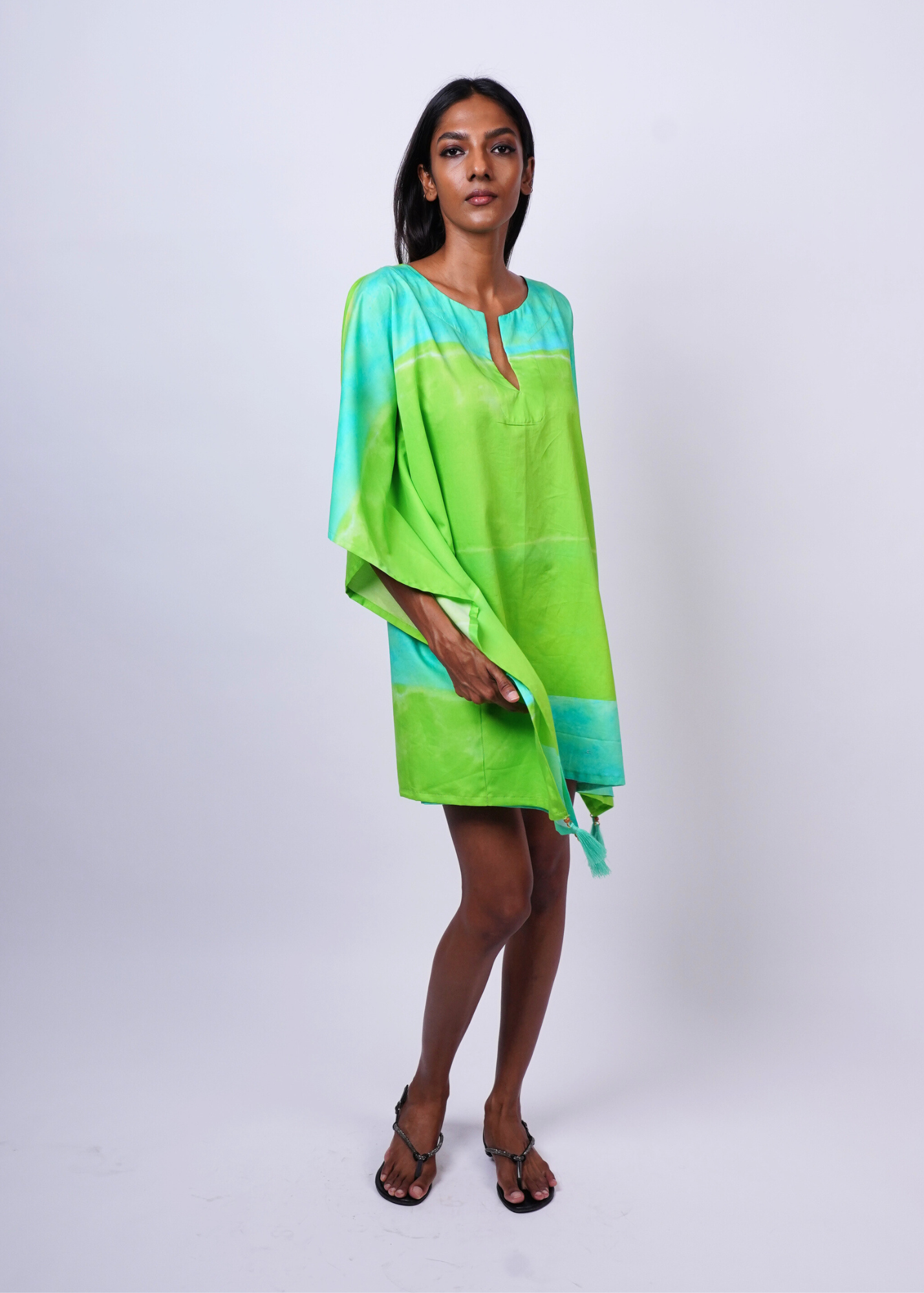 Thumbnail preview #6 for Short Caftan - Key Lime