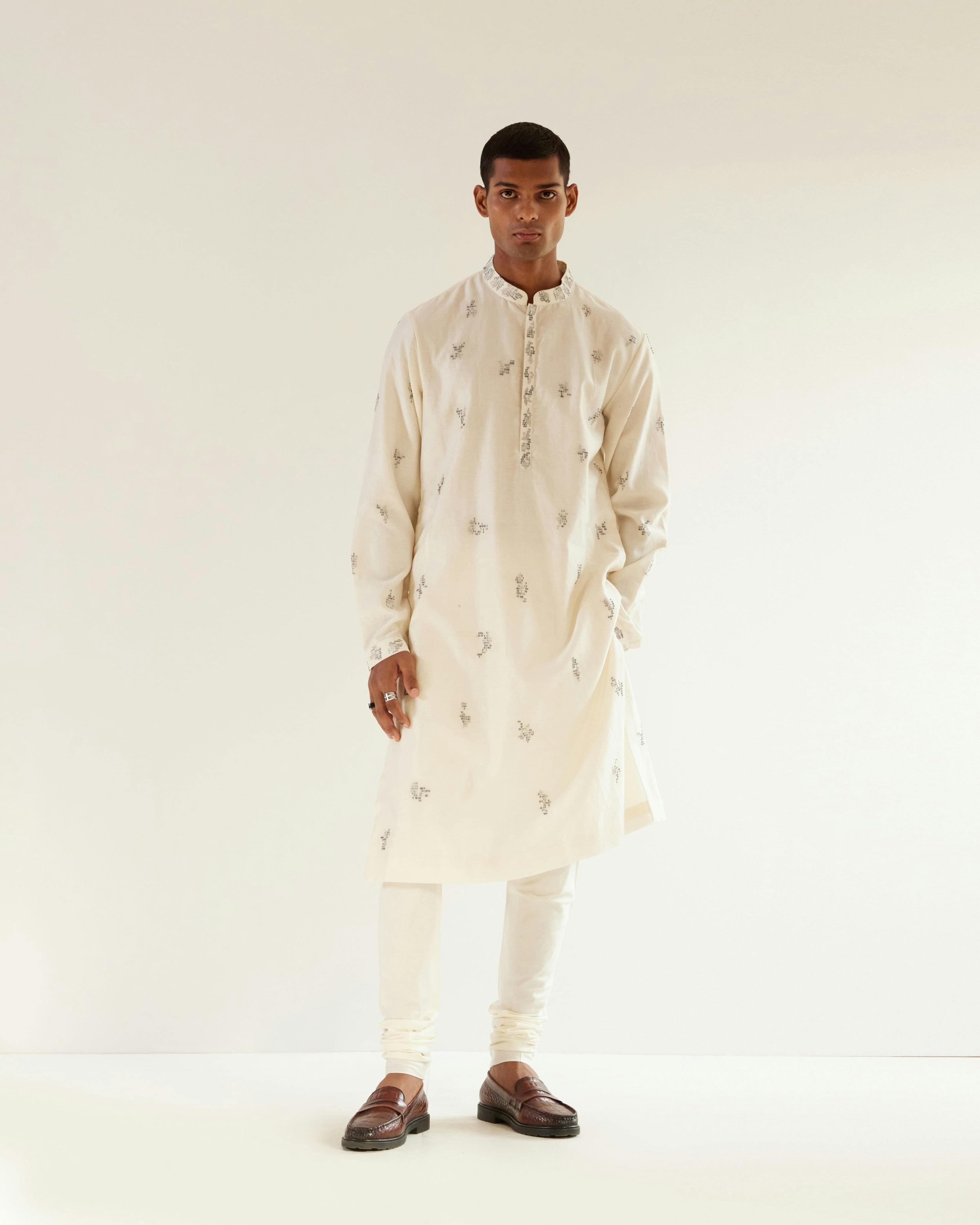 Camo Motif Hand Embroidered Kurta Set, a product by Country Made