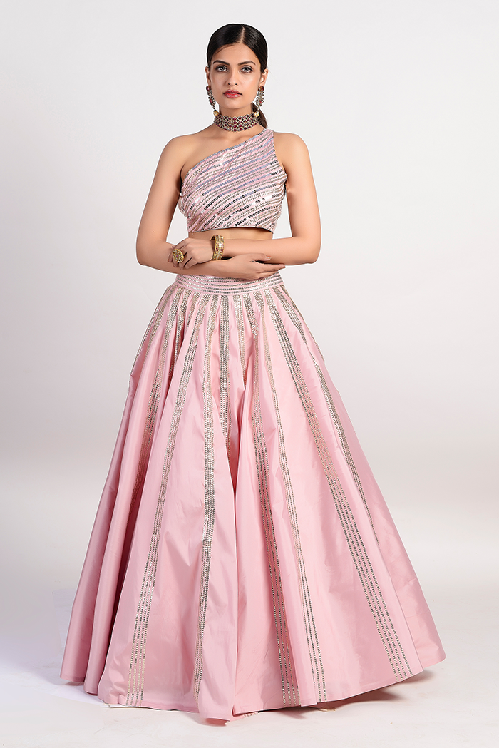 Stereo Pink Lehenga, a product by Rishi and Vibhuti