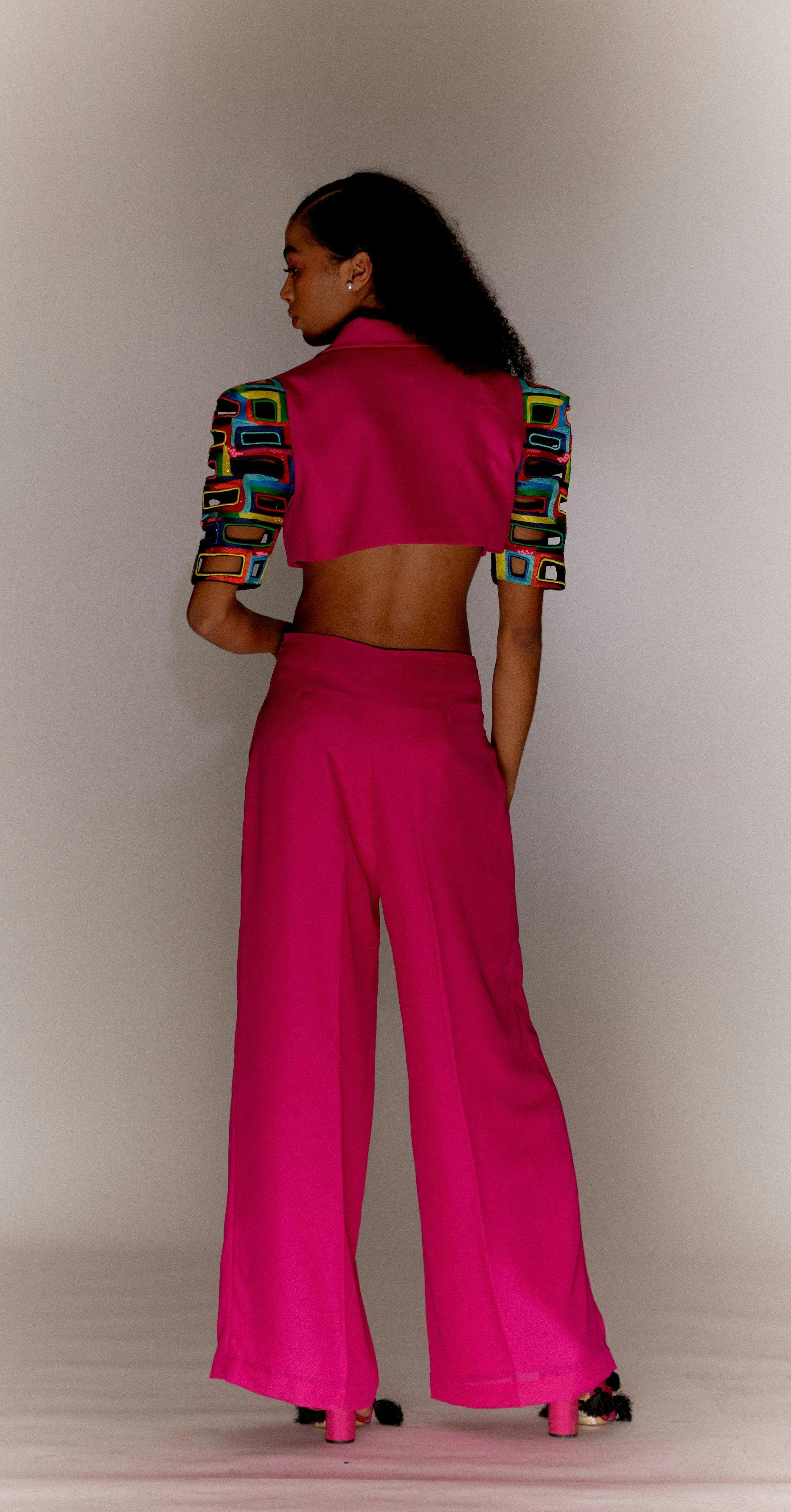 Thumbnail preview #4 for Pink Bricks Cut-out Jakcet Co-ord