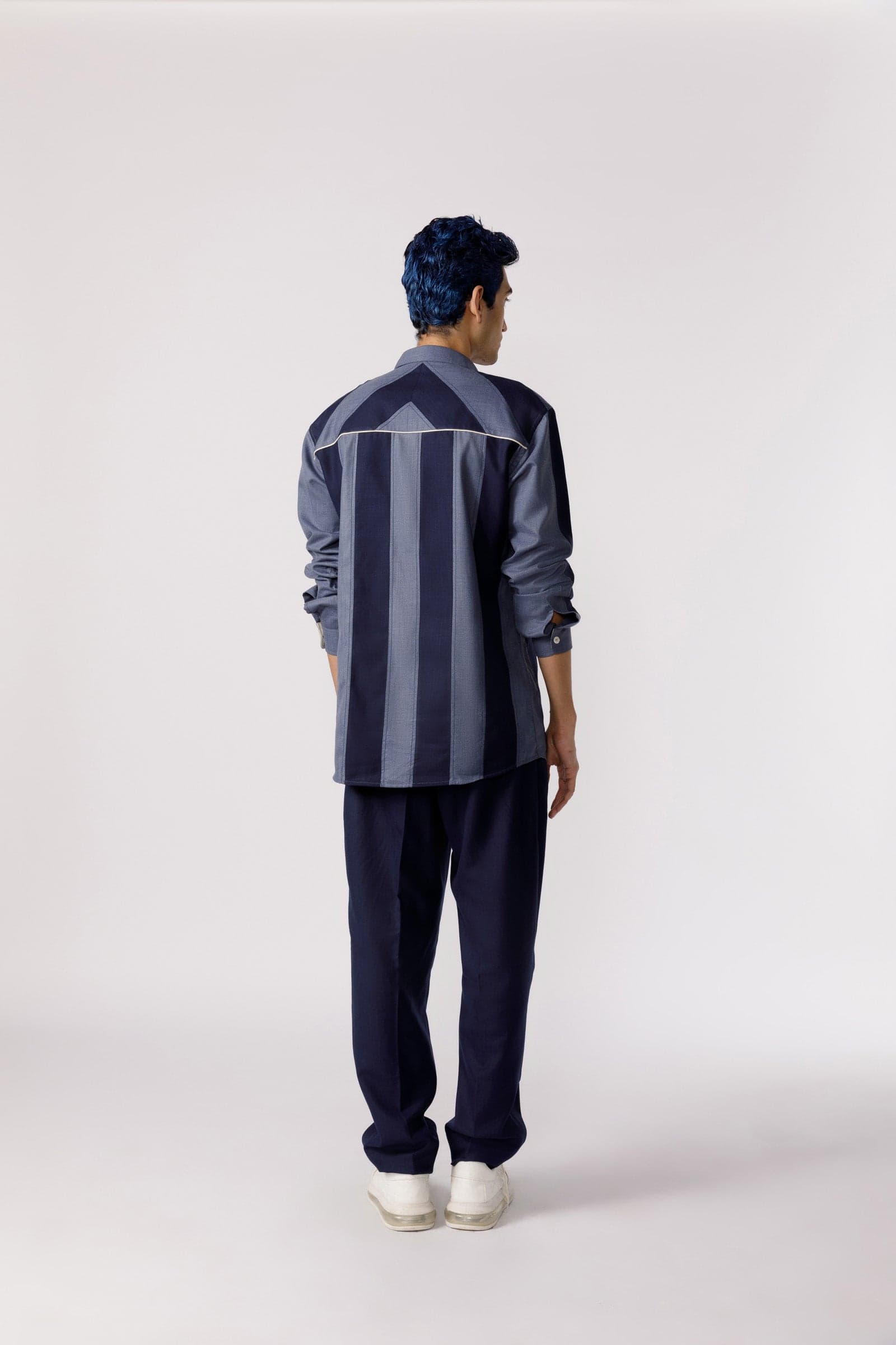 Thumbnail preview #1 for Linear cut and sew striped shirt