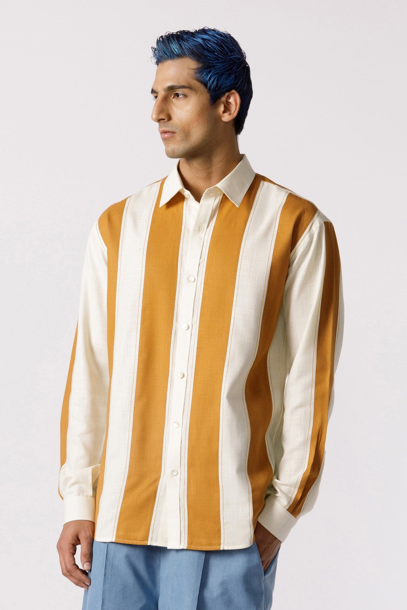 Thumbnail preview #4 for Linear cut and sew striped shirt