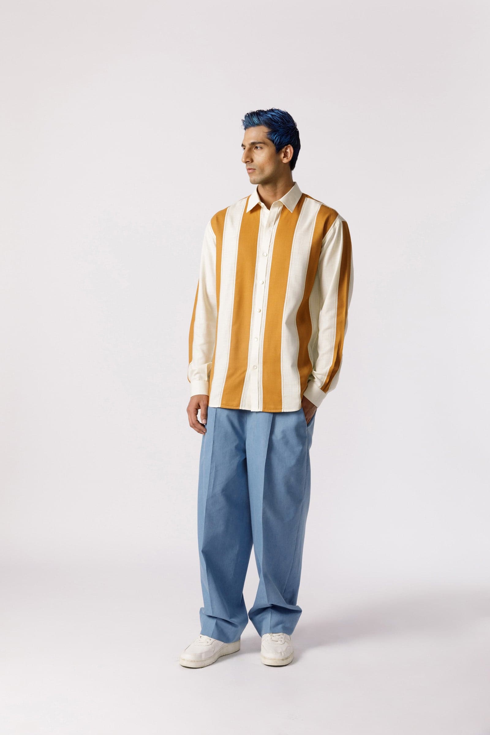 Thumbnail preview #6 for Linear cut and sew striped shirt