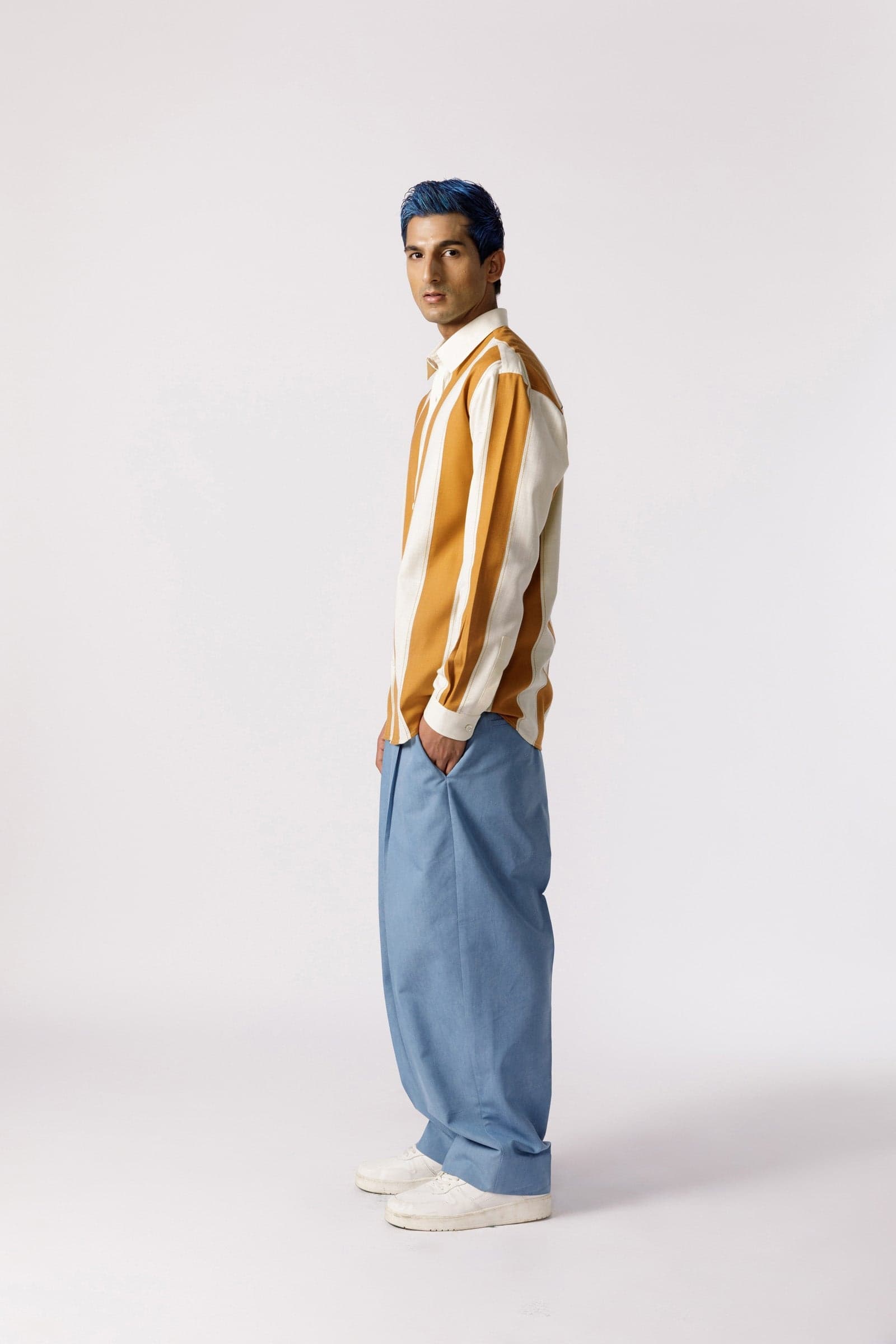 Thumbnail preview #7 for Linear cut and sew striped shirt