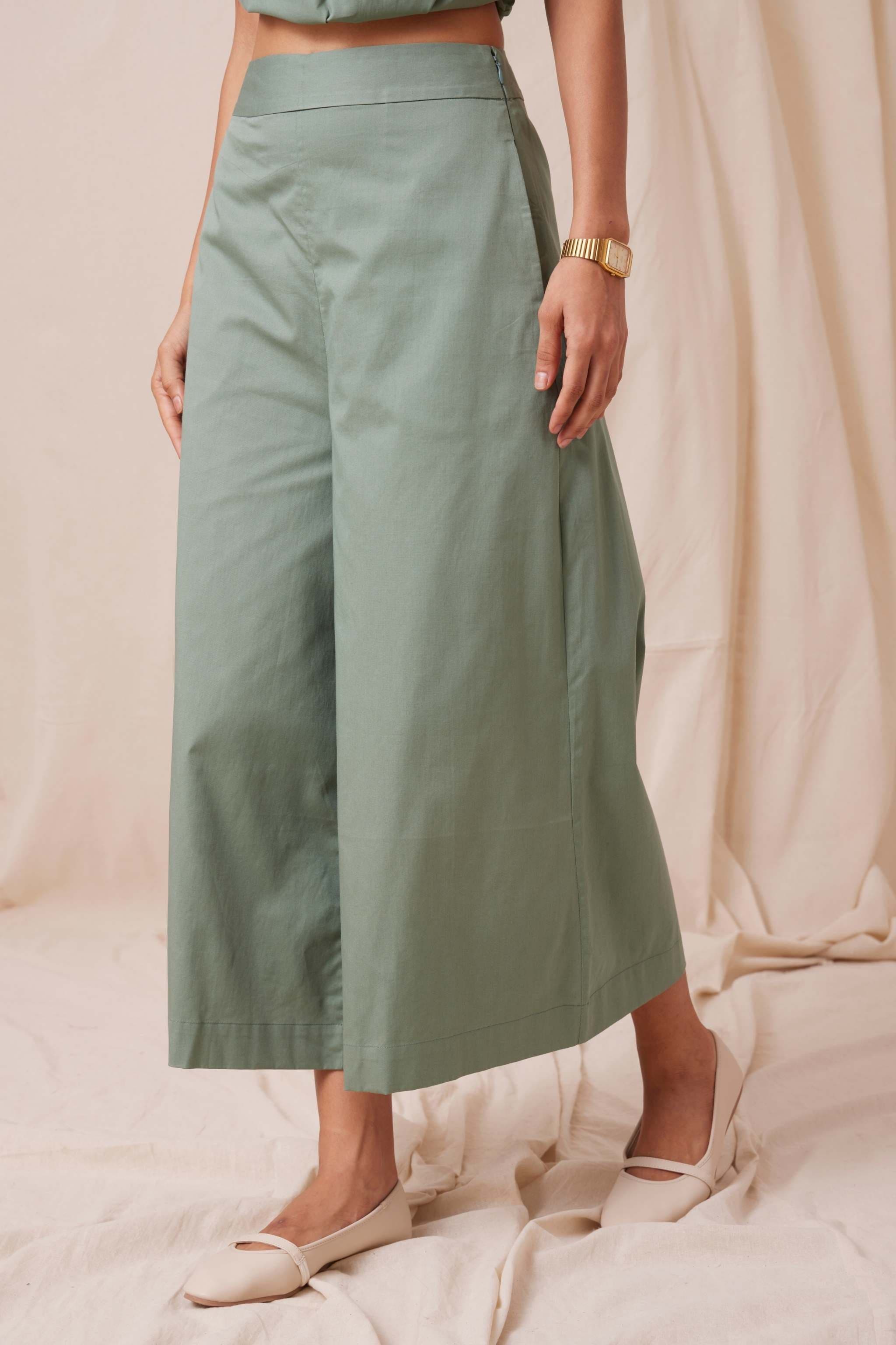 Thumbnail preview #4 for Svet Sage Green Cotton Pants