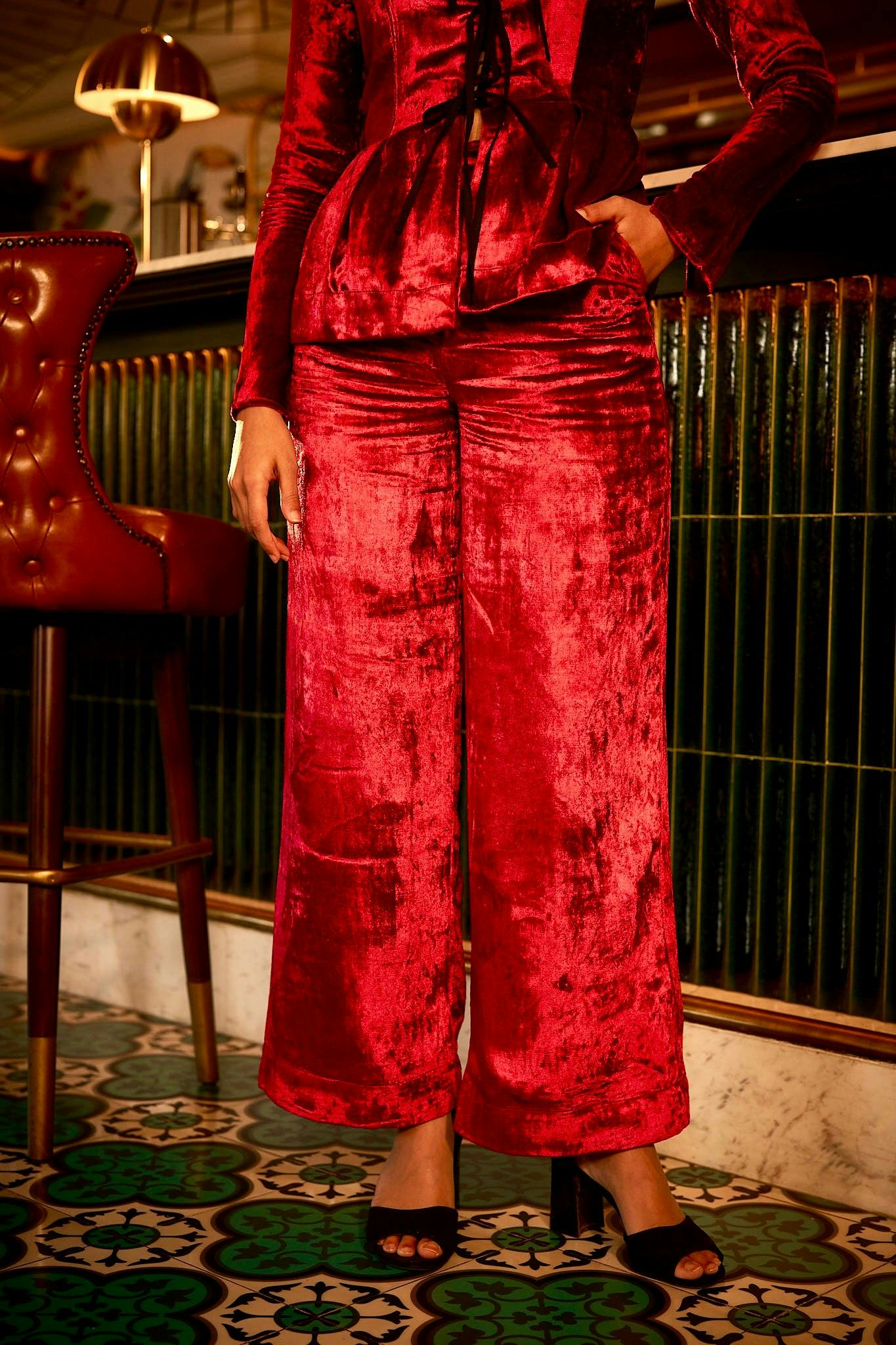 Thumbnail preview #1 for SAM VELVET WIDE LEG PANTS