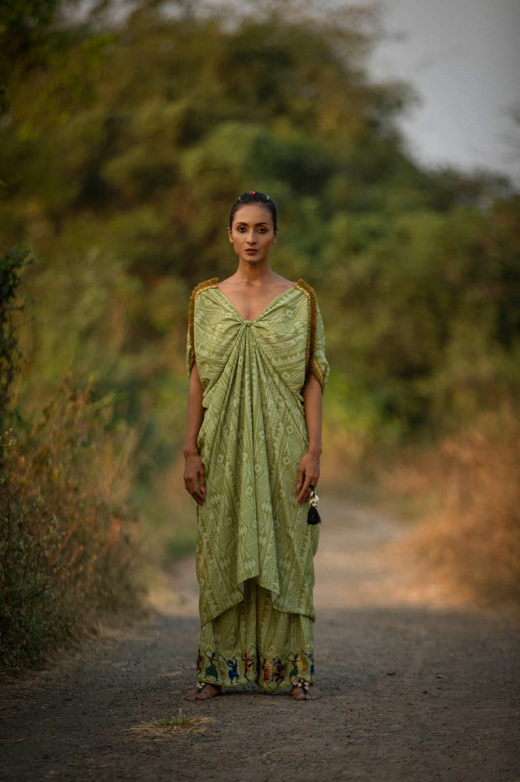 Furaha Knotted Kaftan With Pants, a product by COEUR by Ankita Khurana